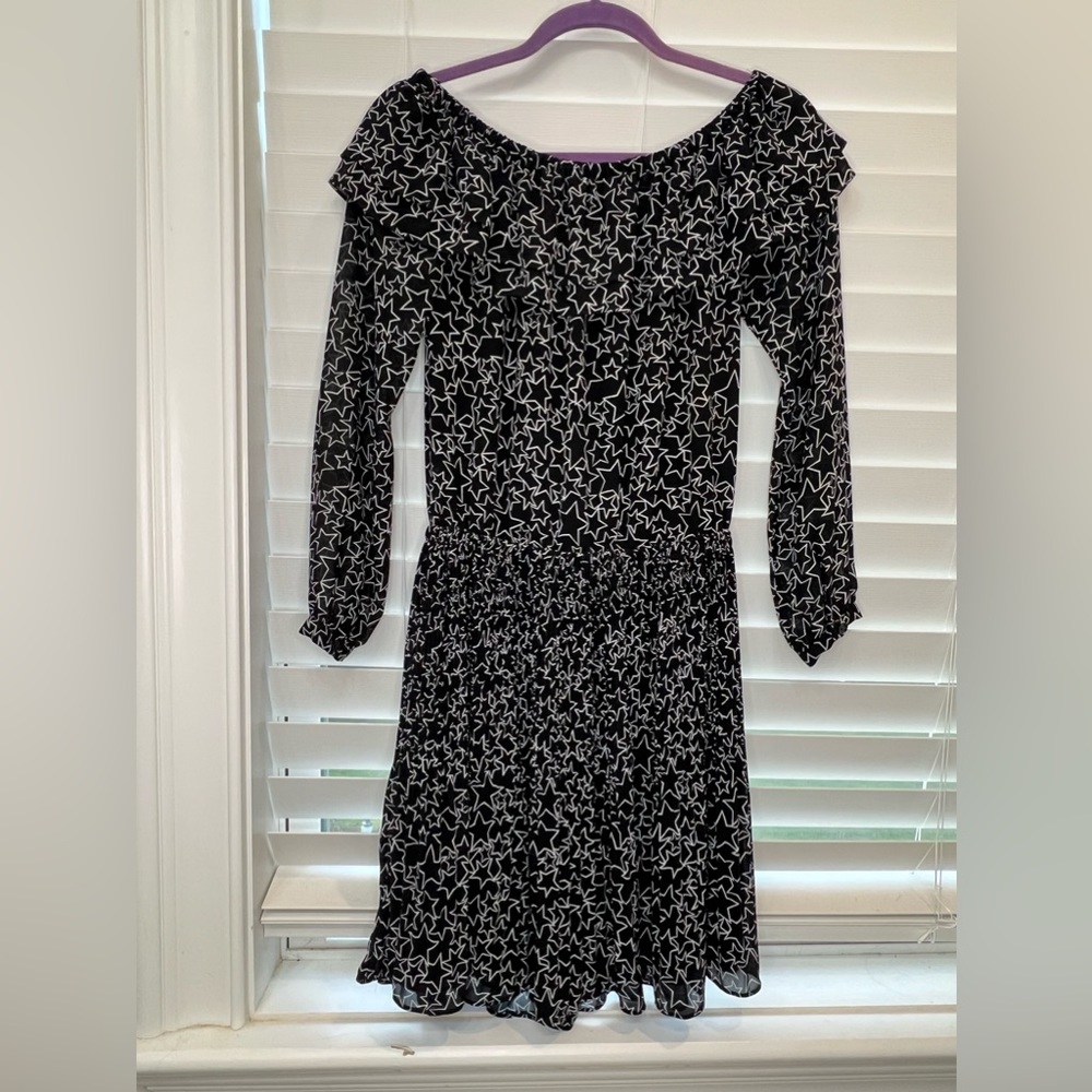 Michael Kors Black & White Star Print Dress